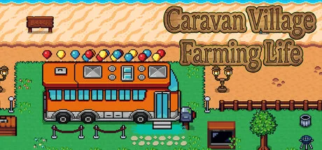 Caravan Village beginner guide hero image with starter farm and caravans