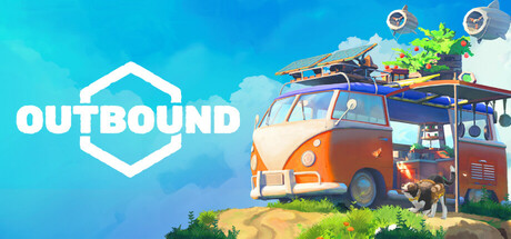 Outbound guide hub hero image showing camper van and colorful biome